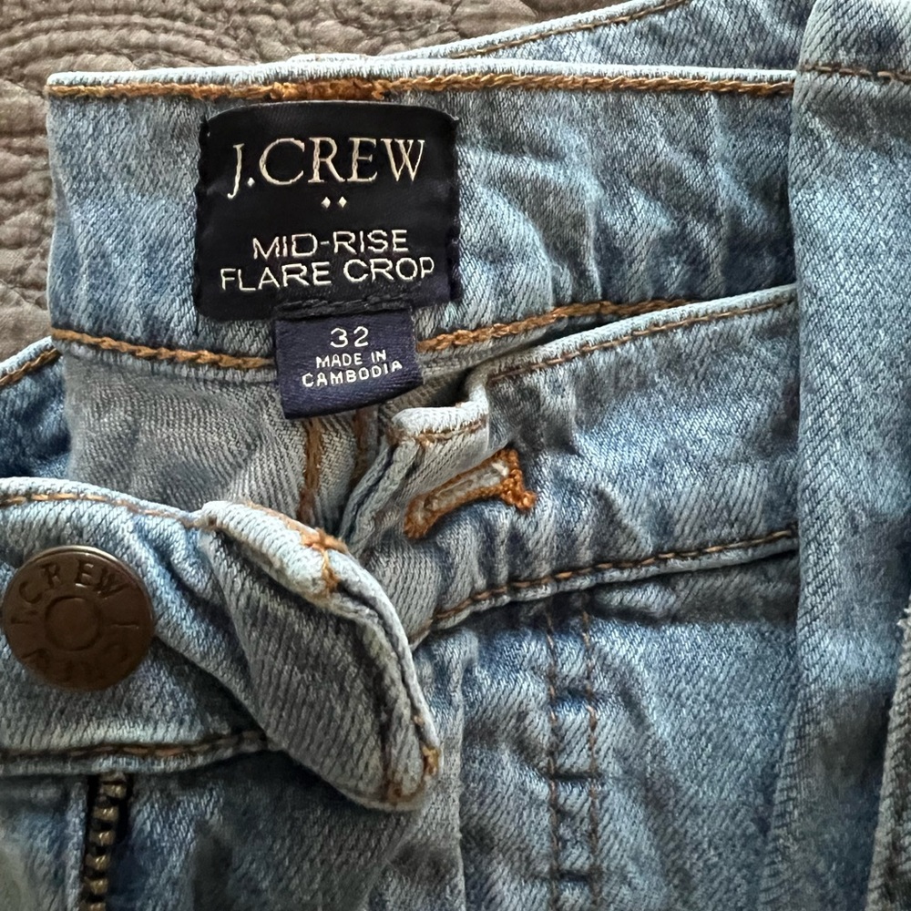 J Crew MidRise Flare Crop Jeans (Reimagined) women’s 32